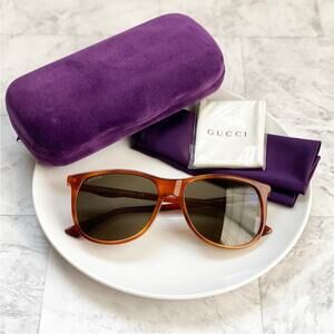 Gucci 57mm Havana Sunglasses with Brown Lenses, EUC, MSRP $370
